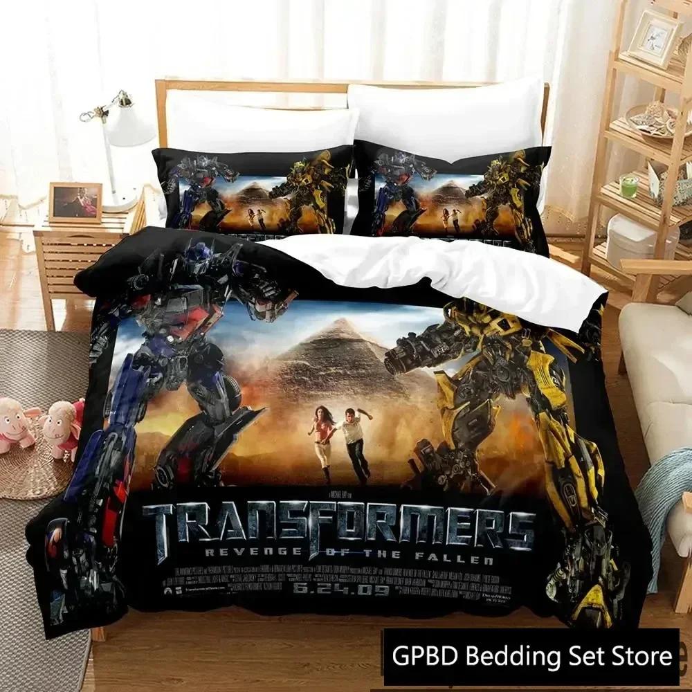 3D-tryckta Tran Formers Sängkläder Pojkar Flickor Dubbel Queen King Size Påslakan Örngott Säng Pojkar Vuxen Hemtextil