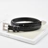 Retro Leather Small Belt Cowhide Female Student Simple and Versatile Decorative Crocodile Pattern Thin Belt Women with Suit Skirt