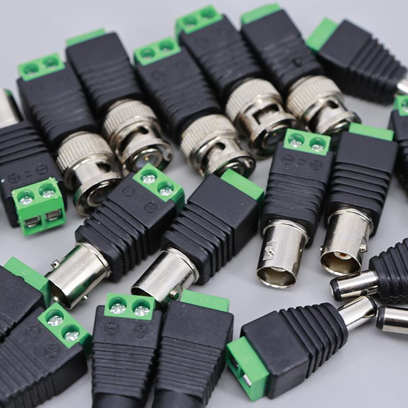 Female Male DC BNC Connector 2.1*5.5mm DC Jack Power Audio Adapter Electrical Wire Converter For RGB LED Strip Light CCTV Camera