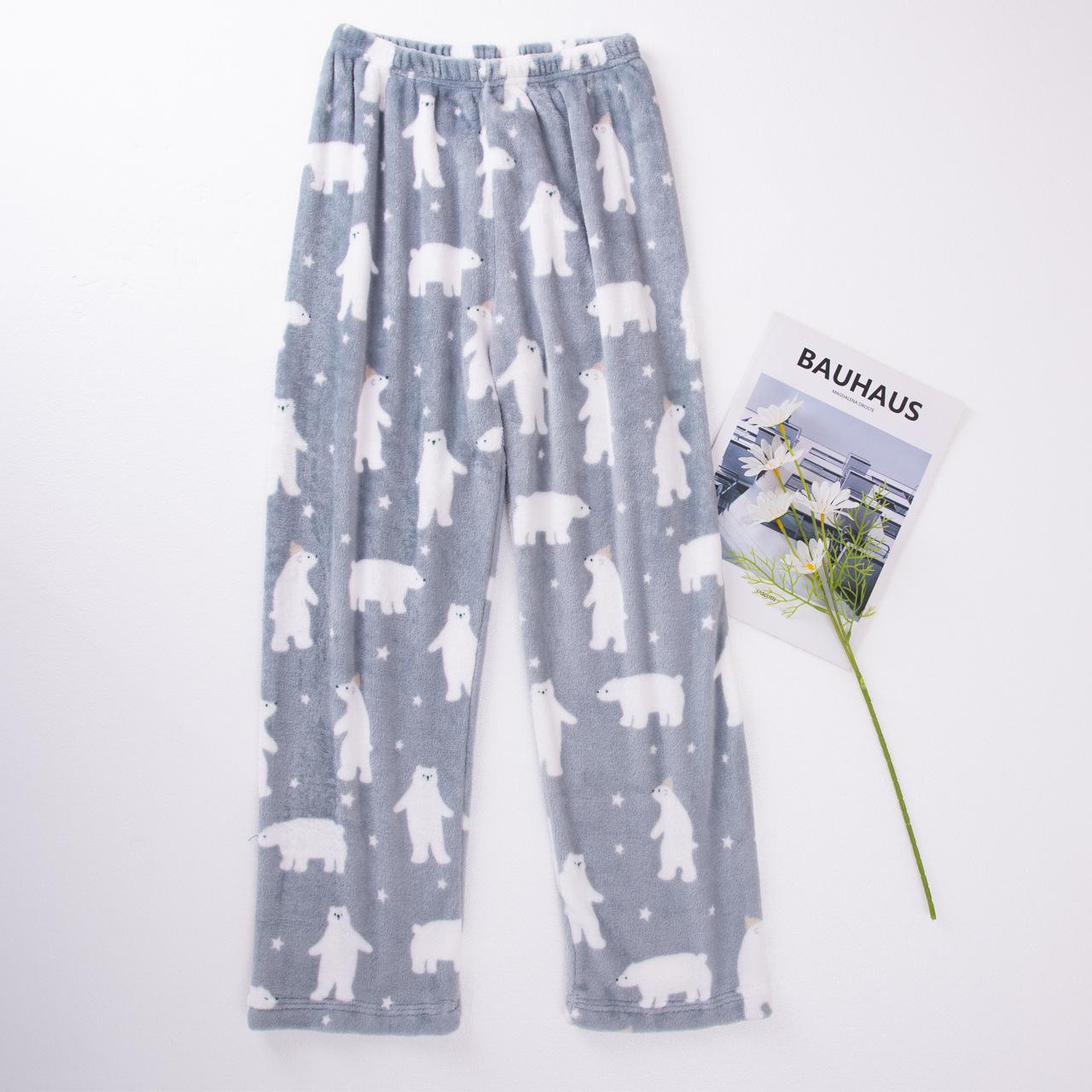 

Жіночі товсті фланелеві піжамні штани з мультяшним принтом - теплі, великого розміру на осінь/зиму XL