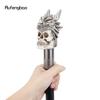 Silver Resin Skull Dragon Head Walking Cane Fashion Decorative Steel Stick Gentleman Elegant Cosplay Cane Knob Crosier 94cm