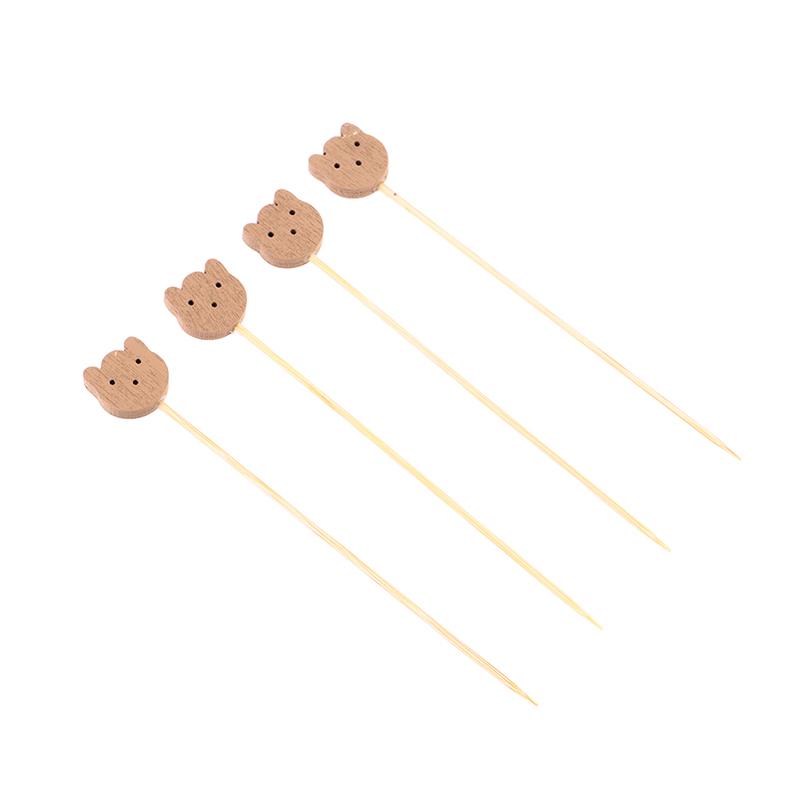 100Pcs Dekorative Zahnstocher Bär Cocktail Sticks Obst Spieße Party Dekoration