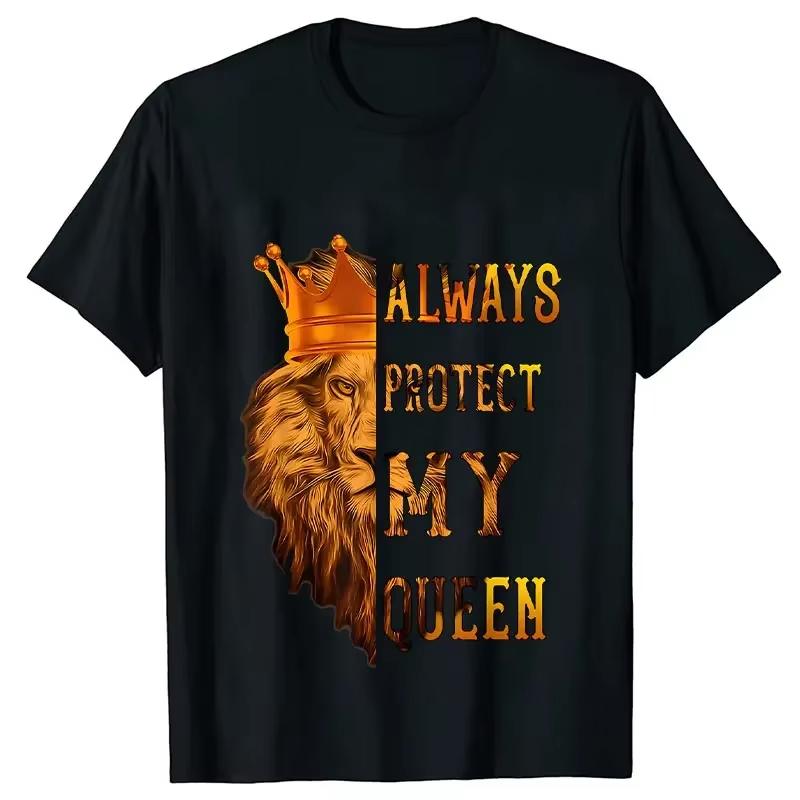 Lví král a královna párové tričko Láska Top Móda Krátký rukáv Pár Oblečení Korejské Oversized Tričko Láska Ženy Muži Top Trička