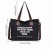 Storage Pouch Letter Canvas Shoulder Bag Large Capacity Casual Women Tote Bag Soft Underarm Bag Versatile Canvas Handbag Travel