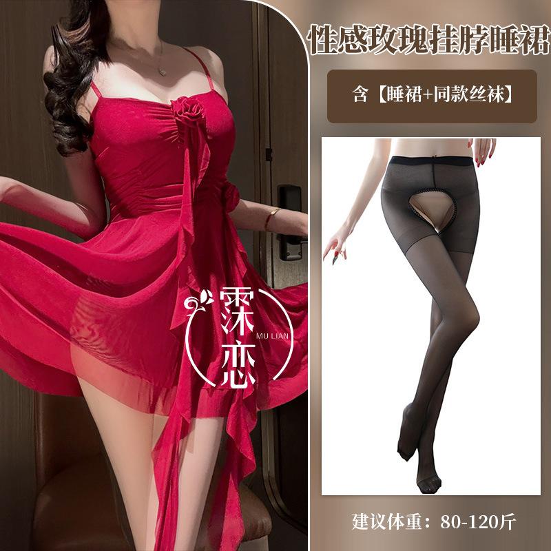 Sexy Pure Desire Floral Strap Christmas Dress Fairy Summer Hot Girl High-End Elegant Nightdress Hot Sexy Korean Women Dress 23ST