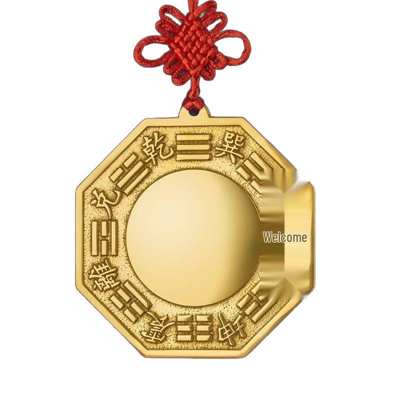Specchio Bagua Tai Chi in Rame Puro - Design Convesso/Concavo per Decorazione di Casa, Porta o Finestra