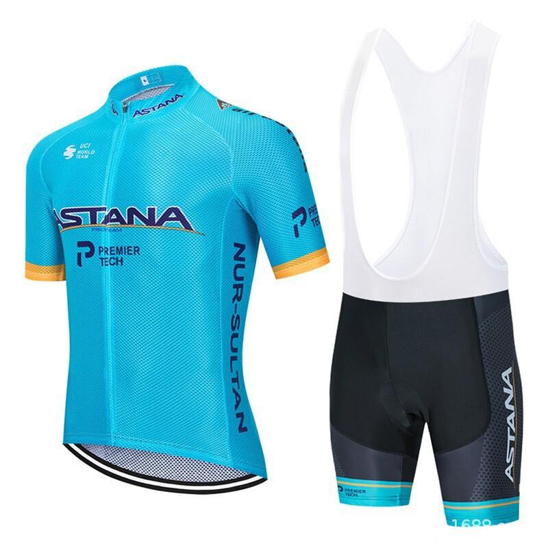 Mens Cycling Jersey Bib Shorts Set Quick-Dry Breathable Bike Apparel Road Mountain Outdoor Riding