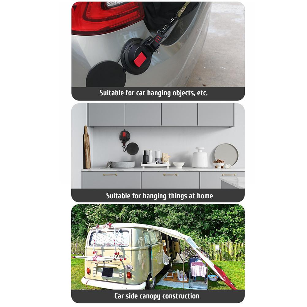 Heavy Duty Suction Cup with Hooks Car Camping Tie Down Suction Cup for Awning Boat Camping Trap
