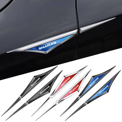 2Pcs For Volkswagen VW Sharan GTI Rline Golf Passat Jetta Tiguan 3D Alloy Knife Emblem Car Body Side Door Blade Fender Sticker