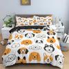 Cartoon Dog Duvet Cover King Queen Funny Pet Puppy Head Printed Bedding Set For Kids Teens Adults Animals Polyester Quilt Cover
