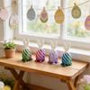 Easter 3D Printed Colored Egg Rabbit Pyramid Spiral Egg Passthrough Figure Desktop Ornament Accessories Easter Kids Gift