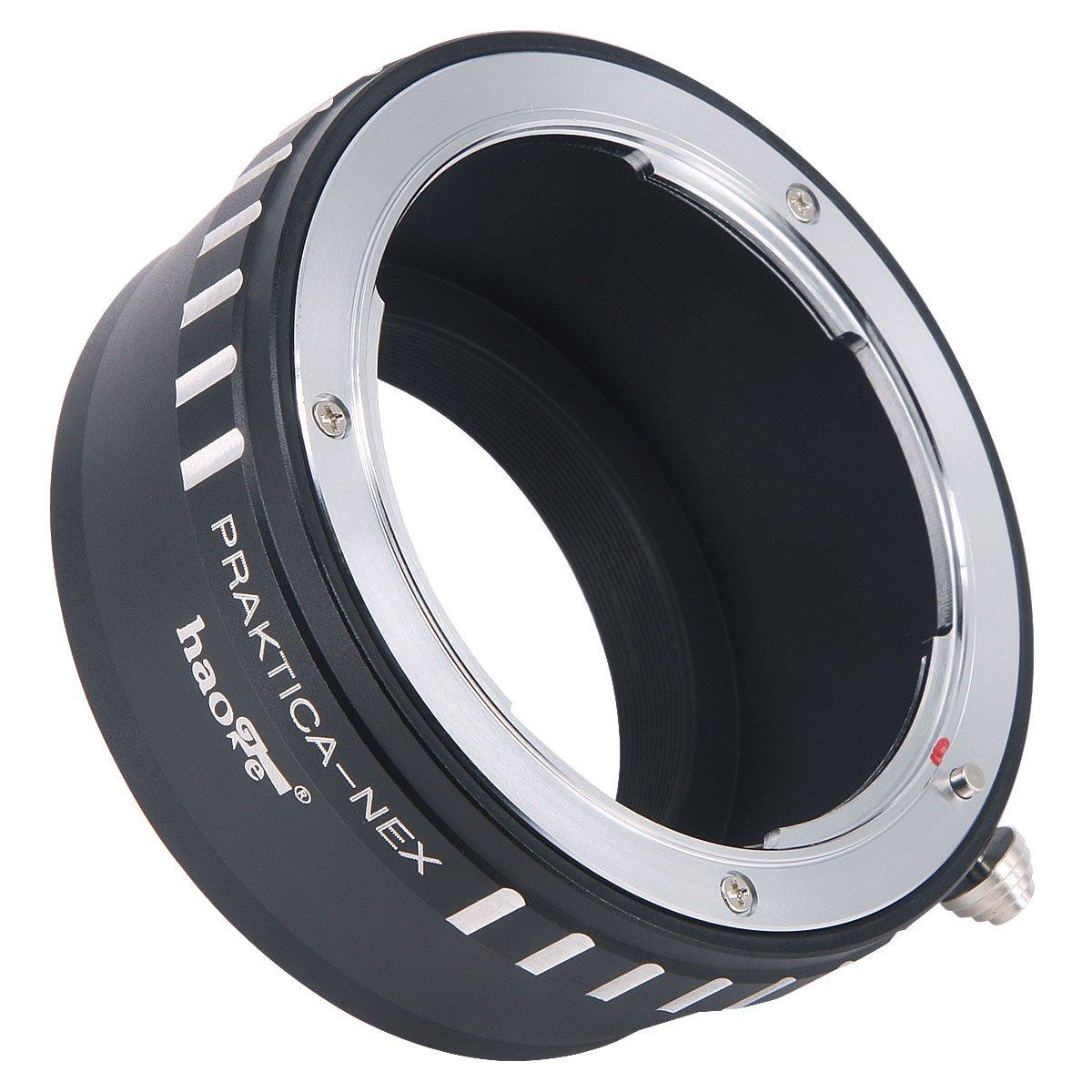 

Haoge Manual Lens Mount Adapter for Praktica B PB Mount Lenses to Sony NEX including the and VG20 E-Mount Cameras, NEX, NEX-5N, NEX-7, NEX-7N, a6500,