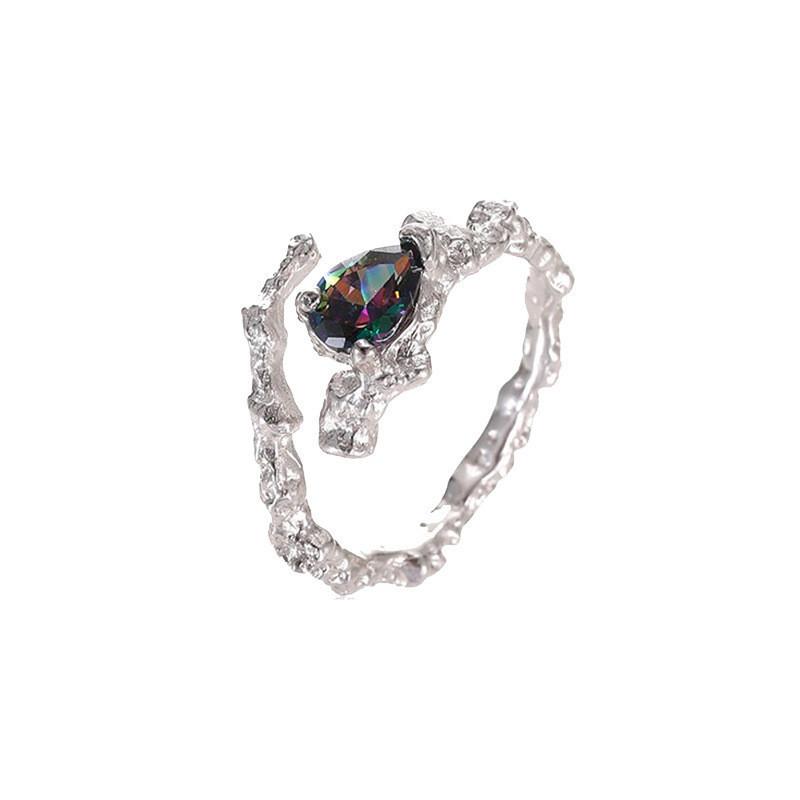 Stylish Ins Inspired Adjustable Ring With Unique Geometry And Dazzling Zirconia Detail