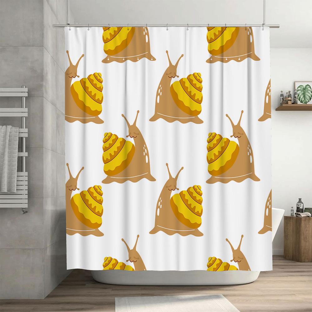 Whimsical Snail Shower Curtain with Fun Cartoon Design Perfect for Bathroom Decor