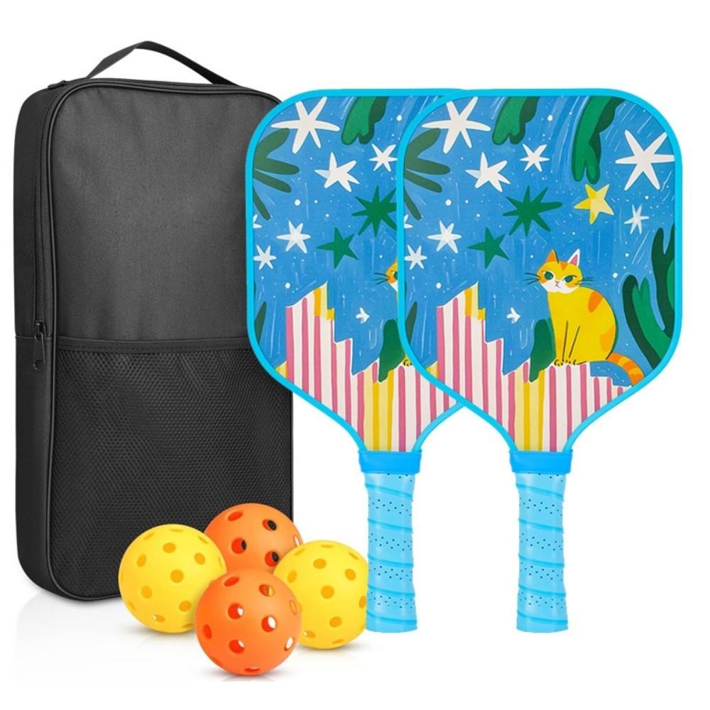 Cartoon Kid's Pickleball Set Portable Pickleball Game Set  Outdoor Sports