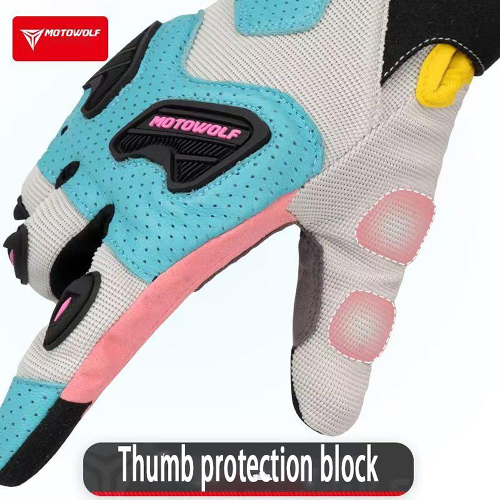 Macaroon Motorcycle Riding Gloves For Autumn As Well As Summer Anti Fall Off-road Racing Men's and Female's Breathable Touch Screen Gl Practical Use
