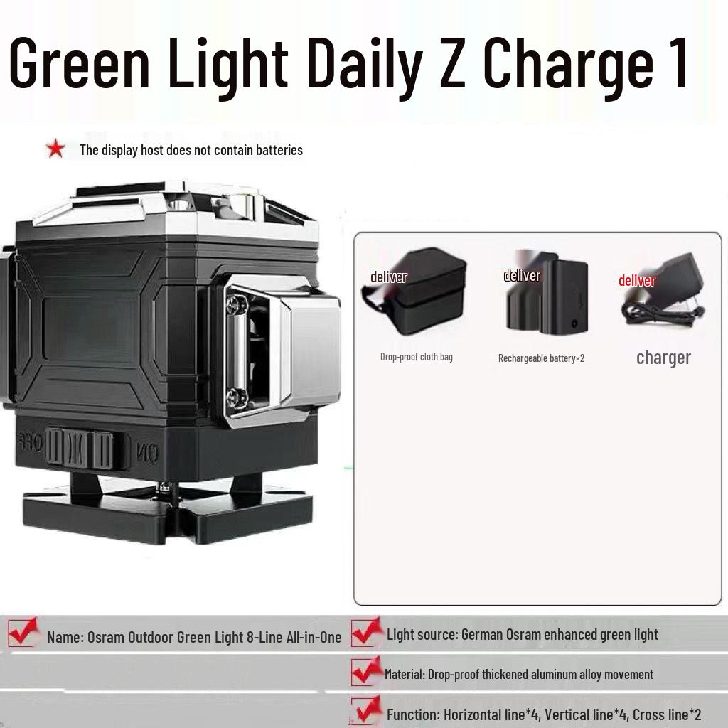 New Anping 12-Line High-Precision Green Laser Level with Wall-Hugging Infrared for Outdoor Use