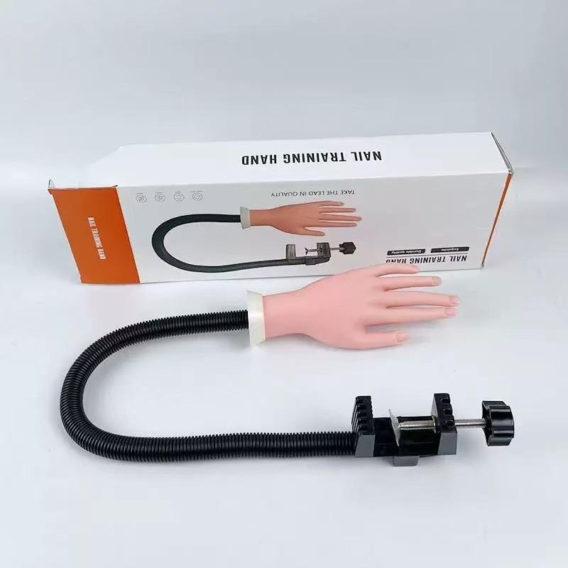 Nail Art Practice Hand With Bending Silicone And Steel Nails For Training And Education
