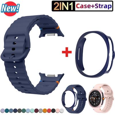 Hülle+Silikonband für Samsung Galaxy Watch8 classic 46mm PC Ausgehöhlte Schutzhülle Galaxy Watch8 40 44mm Zubehör