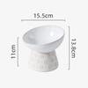 Ceramic Snowflake relief pattern High Footed Bowls for Pet, Cervical Vertebra Protection, Drinking Food Cat Bowl Supplies, 1Pc