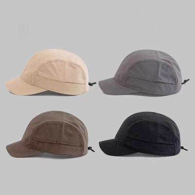 Klassische Schwarze 5-Panel Netzmütze für Herren Damen, Atmungsaktiv, Schlichtes Design, Ideal zum Laufen, Reisen, Camping, Outdoor, Lässige Modekappe