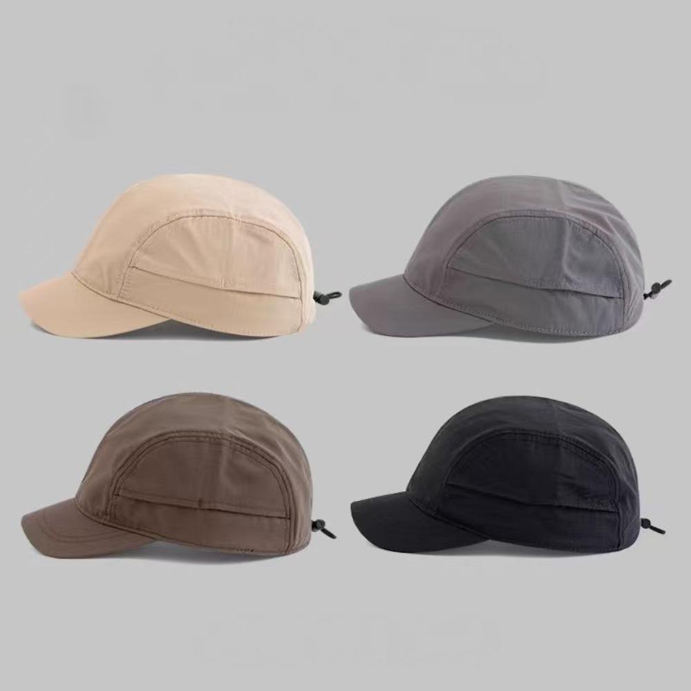 Classic Black 5 Panel Net Cap for Men Women, Breathable Plain Style, Ideal for Running Travel Camping Outdoor Casual Fashion Hat