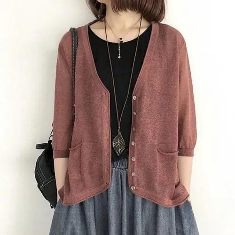 

Loose Knitted Cardigan Summer Outerwear Large Size Sun Protection Women s Shoulder Strap Thin Model Matching with Sling Skirt 2XL