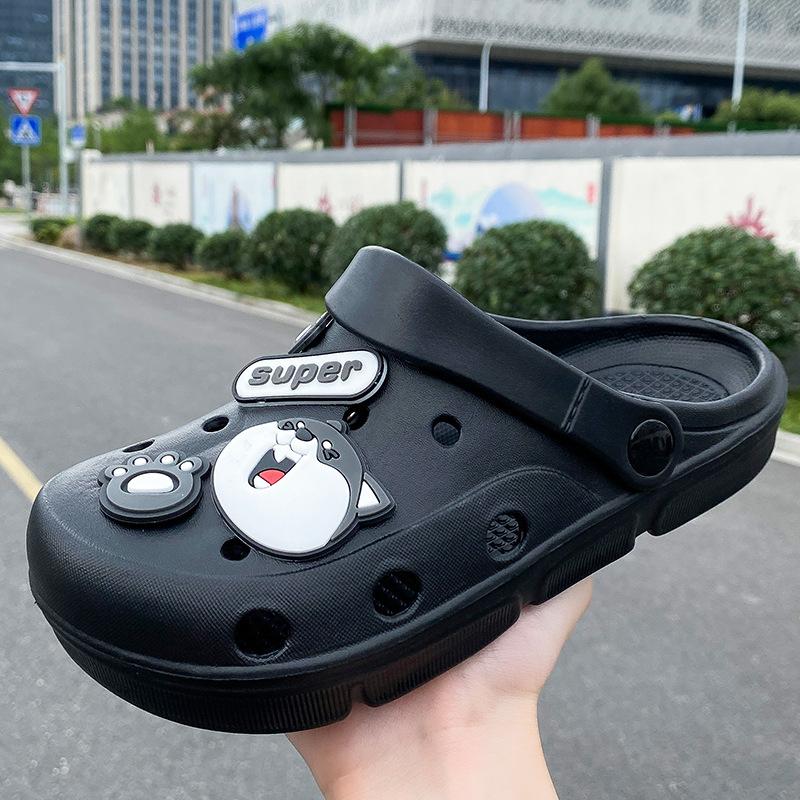 New cartoon hole shoes female nurse doctor surgery shoes two wear cool slippers non-slip bag head beach shoes
