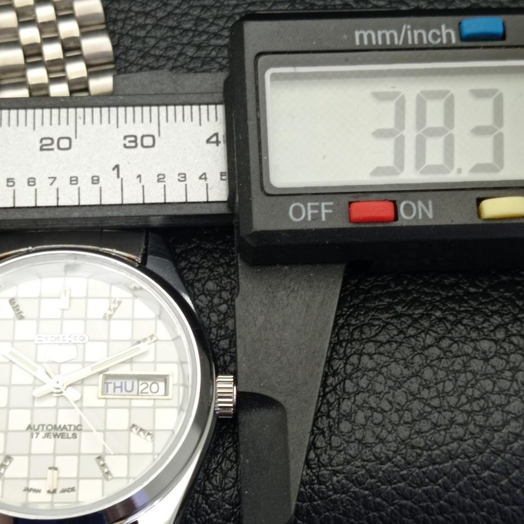 REFURBISHED SEIKO 5 AUTOMATIC MENS WATCH JAPAN MADE WHITE DIAL CUSTOM A440098-2 QV90-a440098