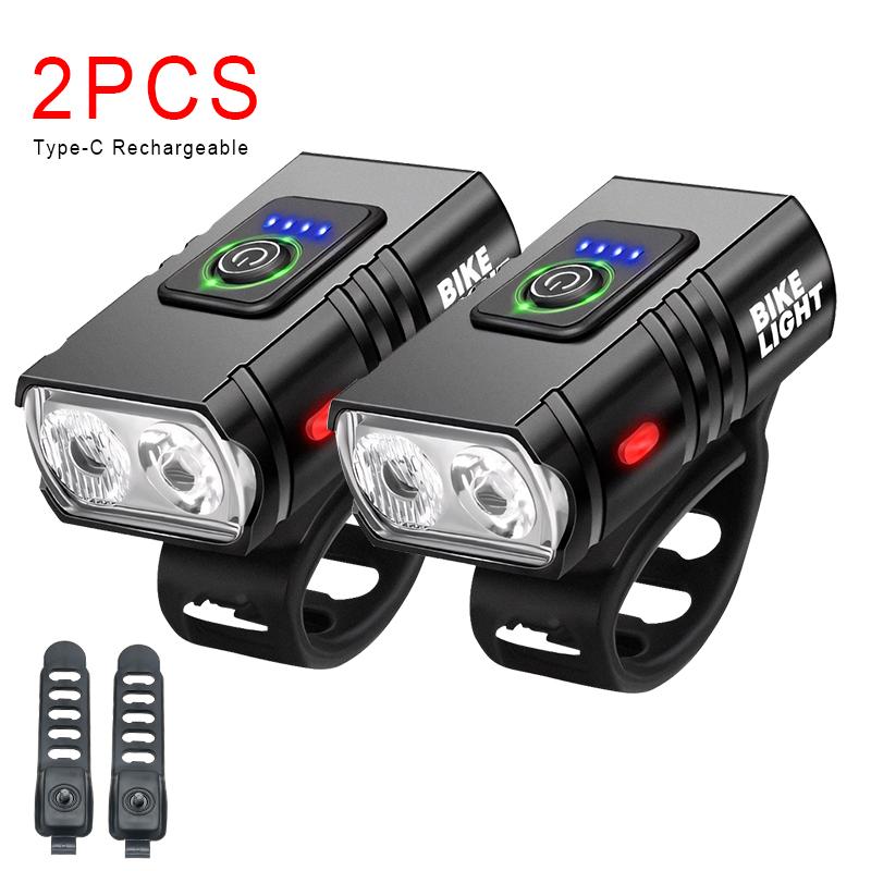 Bright Bicycle Light T6 LED Front USB Rechargeable MTB Mountain Bicycle Lamp 1000LM Bike Headlight Flashlight Cycling Scooter