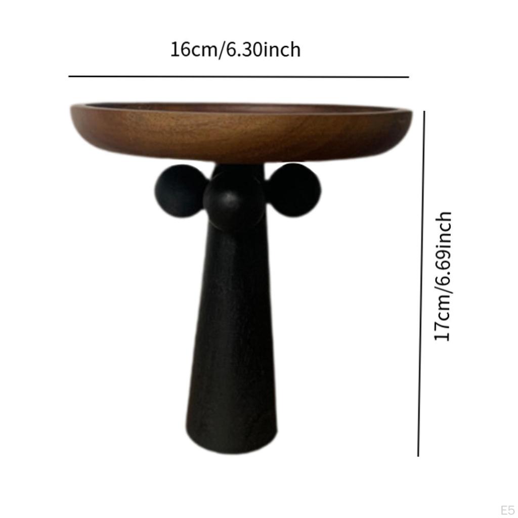 Decorative Tray for Coffee Table Centerpiece Candles Home Decor, Round Wood Serving Tray,