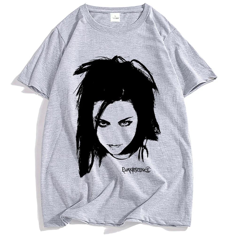 Evanescence Amy Lee Portrait TShirt Gothic Rock Band Hip Hop Street Style Unisex Premium Comfortable Women And Unisex Tshirts