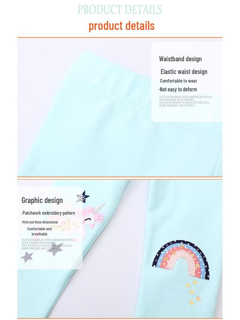 Girls' Slim-Fit Leggings for Ages 2-7 - European and American Style