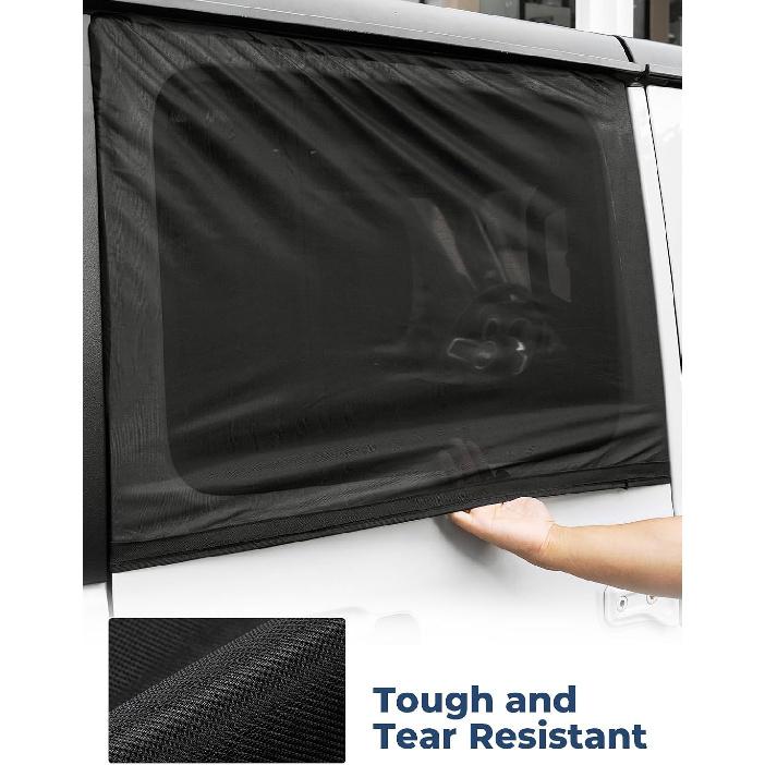 JOYTUTUS Rear Wrangler Side Window Sun Shade Camping Window Ect Screen Compatible With 2007-2024 Wrangler JK JL 4 Doors Gladiator JT, Car Window