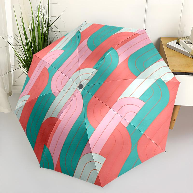 1pc Abstract Pattern Automatic Open/close, All-Season Portable Folding Umbrella, Travel, Everyday, Formal Events - Compact Luxury Parasol, Outdoor Acc