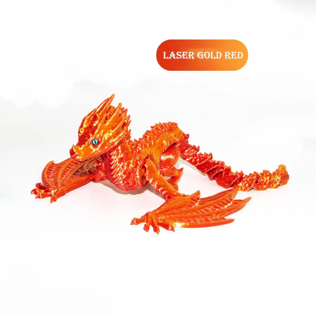 Creative Toys 3D Printed Dragon Full Body Joints Home Furnishing and Decoration Ornaments and Dazzling Colors Birthday Gifts