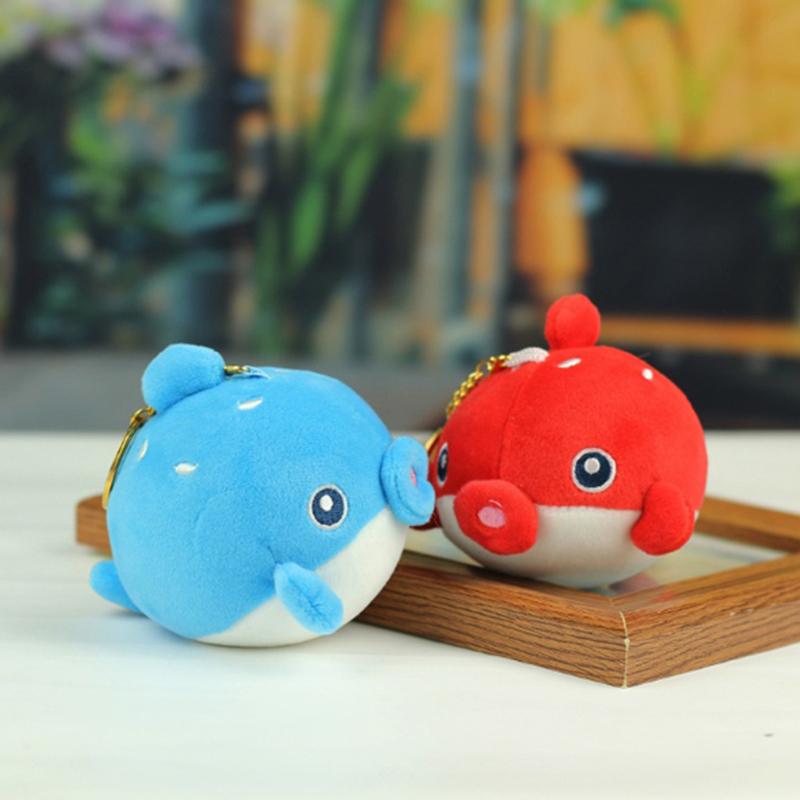 Cute Cartoon Ocean Plush Pendant Keychain Stuffed Backpack Keychain Decorative Pendant