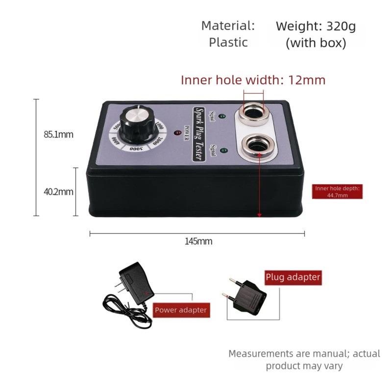 12V Vehicle Spark Tester Spark Tester Adjustable Spark Tester High-Voltage Detector Ignition Performance Tester