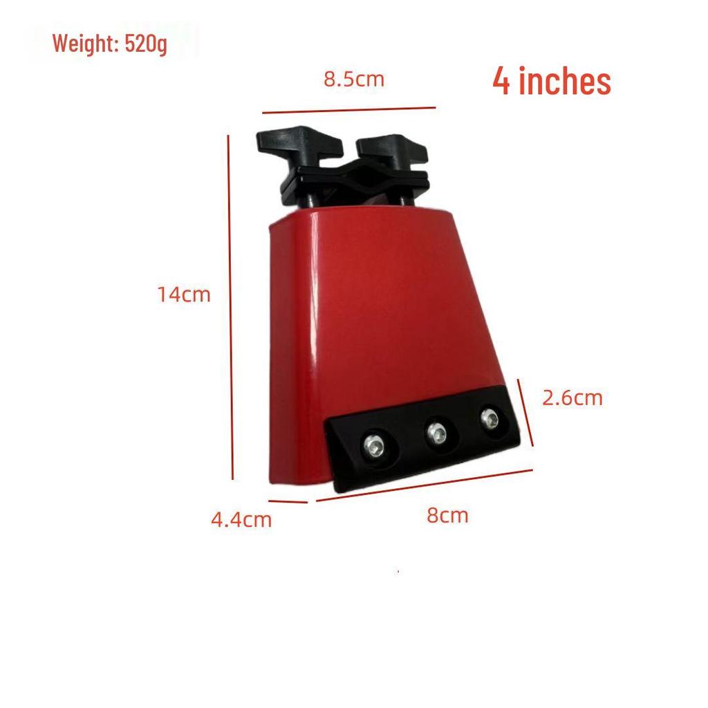 Colorful Metal Cowbell with Mute Strip: Durable Drum Kit Percussion Accessory