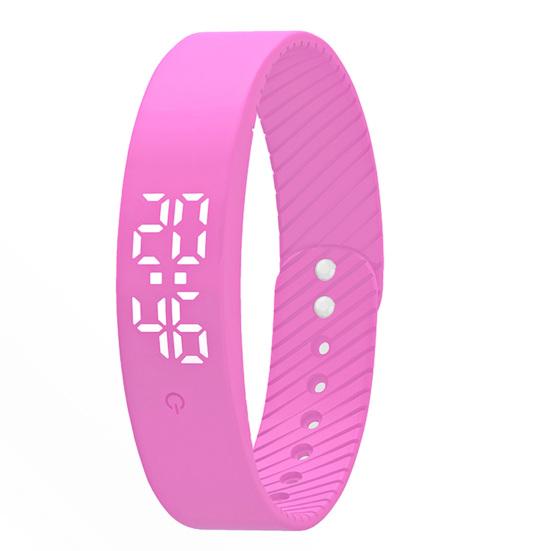 Vibrating Alarm Wristband with Fitness Tracking Waterproof Silent Wake Up Clock Watch розовый