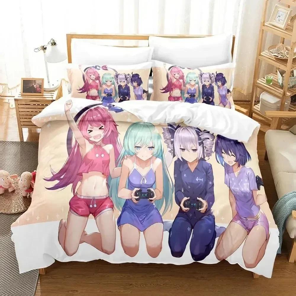 Nytt 3D-tryck Anime Honkai Impact 3 Sängklädesset tredelat set Vuxen Barn Sovrum Påslakan Set Hemtextilier Födelsedagspresenter