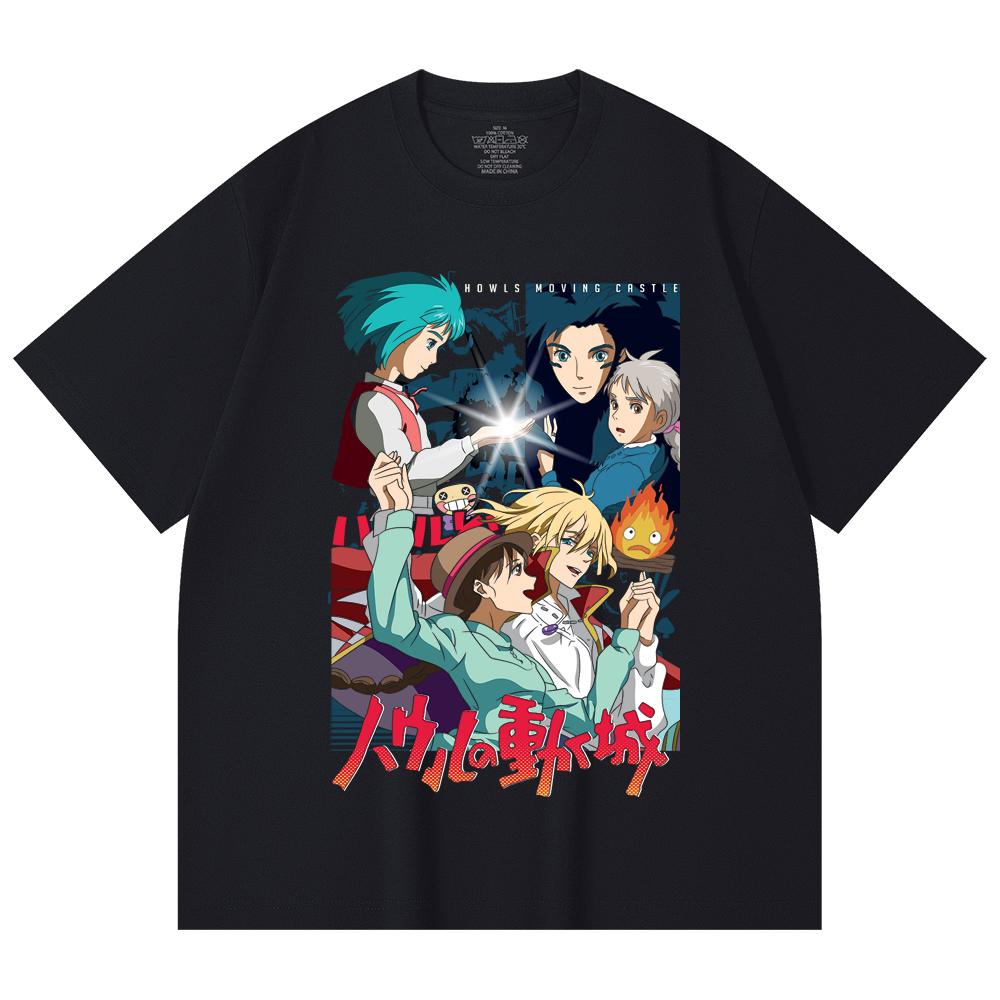 T-shirt Unisex Pesante 100% Cotone 230 g/m² Stampa Ghibli V2 Il Castello Errante