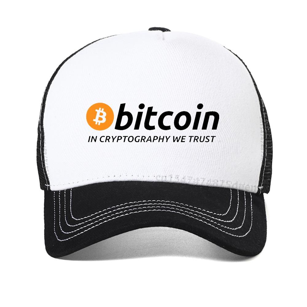 Bitcoin In Cryptography We Trust Caps A For Man Cryptocurrency Baseball Cap Men Adjustable Mesh Trucker Hat Casquette