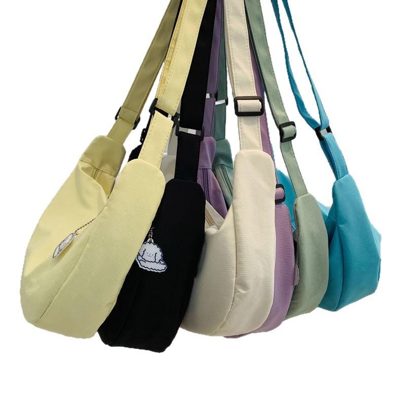 Kleine verse meisjes schoudertas effen kleur grote capaciteit schoudertas eenvoudige mode casual messenger bag dumpling tas