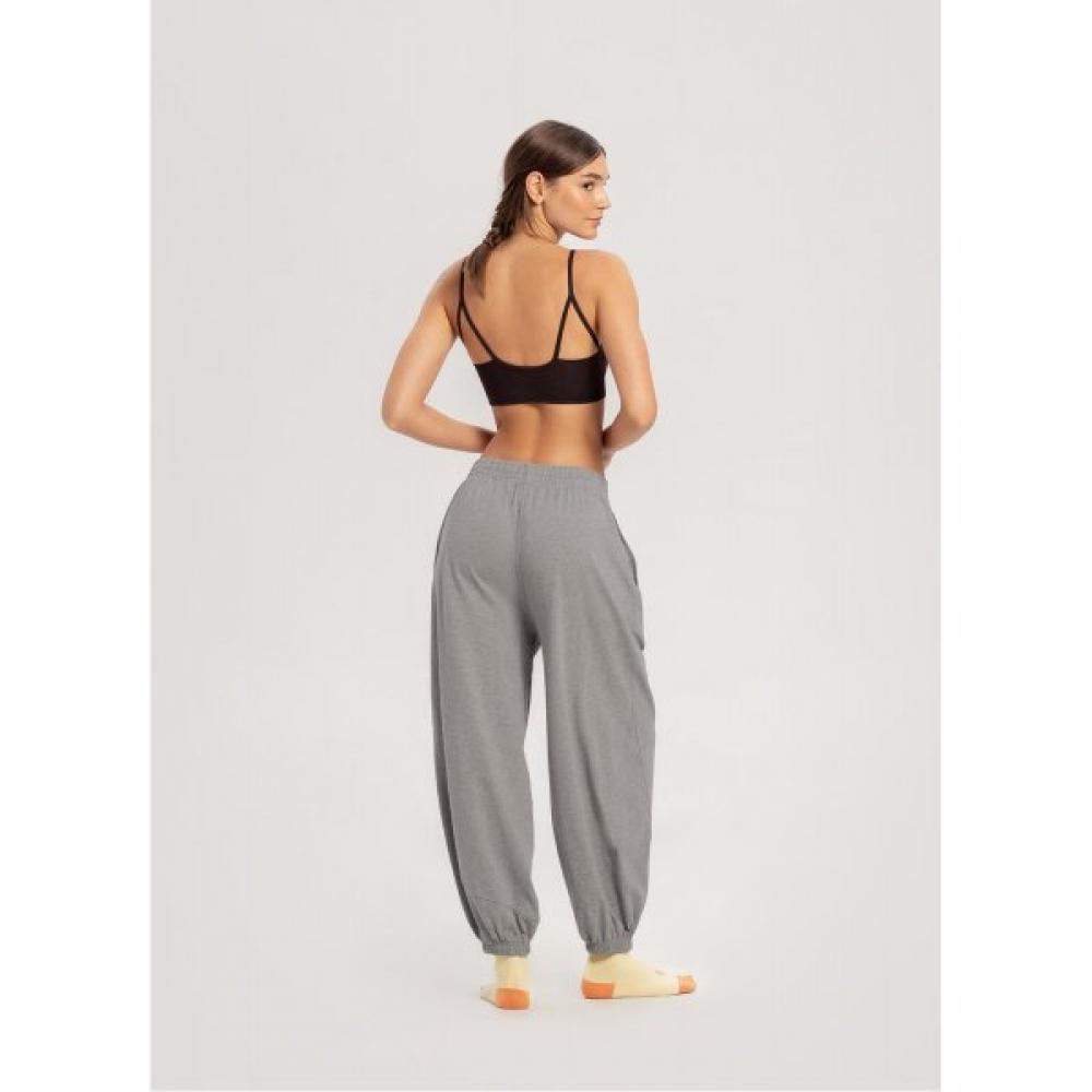 Budhi Mudra Diagonal Jogger Pants  Dark Melange Grey