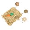 Hamster Chew Toy Set Relieve Boredom Teeth Grinding Rabbit Grass Mat Ball Chewing Toy for Guinea