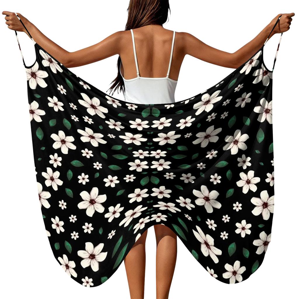 Leichtes Strandtuch mit Blumenmuster zum Umwickeln für Damen, Weich, Atmungsaktiv, Vielseitig einsetzbar, Überwurf, Decke, Schal, Tuch