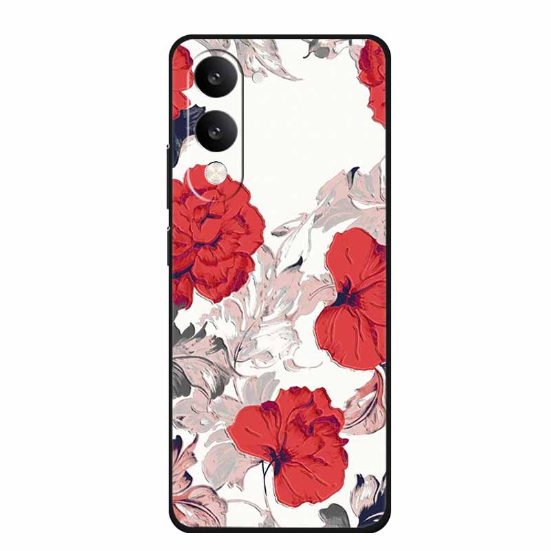 3D Emboss Case For Vivo iQOO Z10 Lite Phone Case Coque Flowers Silicone Soft Back Cover For Vivo Y29S Y29T Y19s GT 5G Case Funda