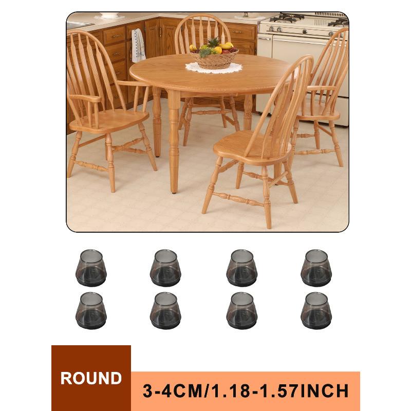 Silicone Chair Leg Floor Protectors for Hardwood,8Pcs Non-Slip Furniture Leg Caps,Quiet Rubber Table Feet Covers for 3-4cm Round Legs,Anti-Scratch