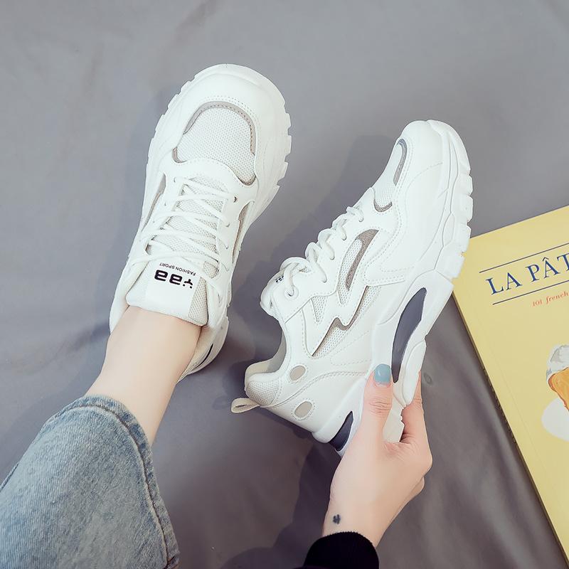 Fashion Shoes Female 2025 Mesh Women's Vulcanize Shoes Mixed Color Outdoor Platform Lace Up Women Sneakers Versatile Ladies Casual Shoes